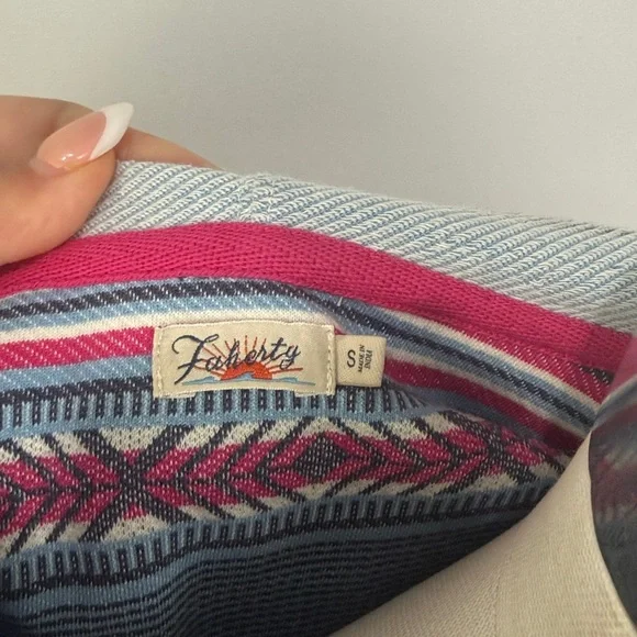 Faherty Faded Striped Hoodie Sweatshirt - Picture 5 of 6
